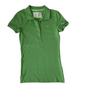 Girls Green Short Sleeves Polo Shirt Medium